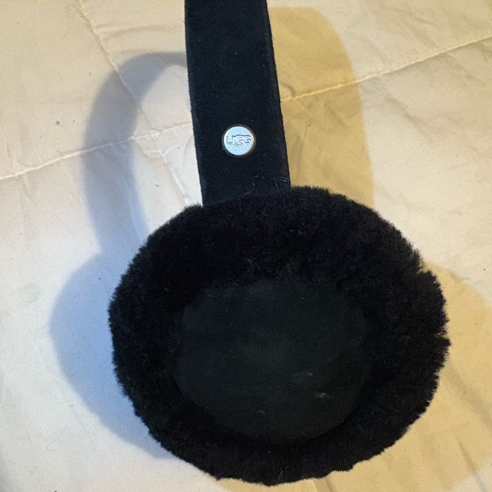 UGG Black Furry Ear Muffs